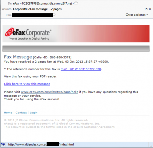 ESET NOD32 España - Spam de falso Fax digital distribuye malware