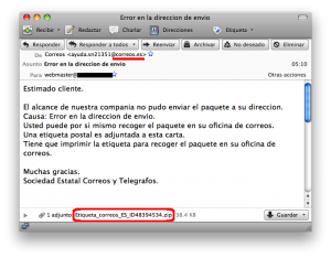 ESET España - Suplantación de Correos.es mediante spam