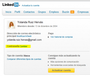 ESET España - Cambiar contraseña en Linkedin