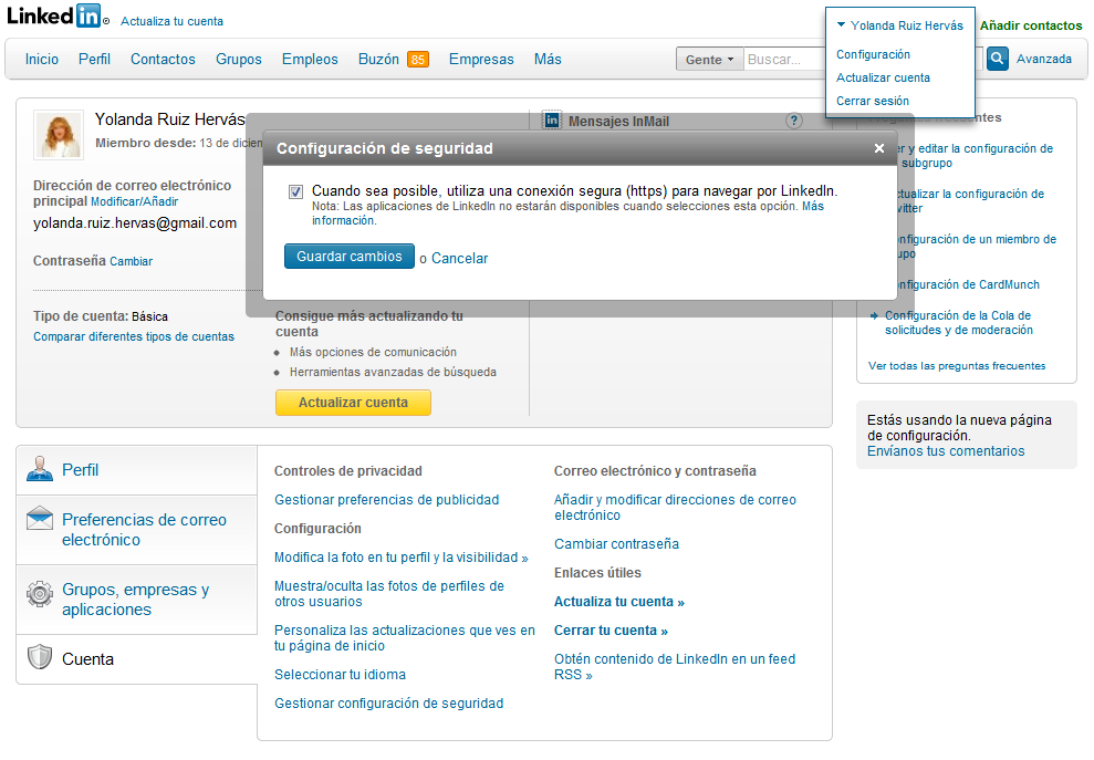 ESET España - HTTPS en Linkedin