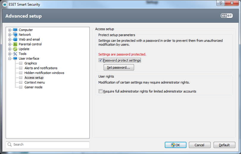 5 ESS settings psw